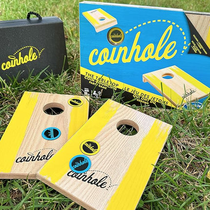 Coinhole Hasbro Tabletop Game Coin Bouncing Party Game | Desktop Cornhole Game Set Board Game | Indoor Outdoor Fun for Kids and Adults