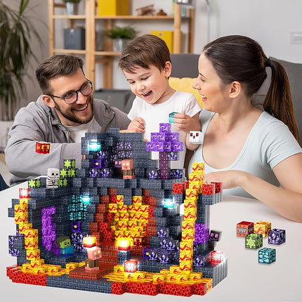 Magnetic Tiles Building Blocks for Kids Ages 3+, STEM Toys for Toddlers, 300PCS Magnetic Construction Set with Storage Bag, Educational Birthday Gifts for Boys & Girls (Mine)