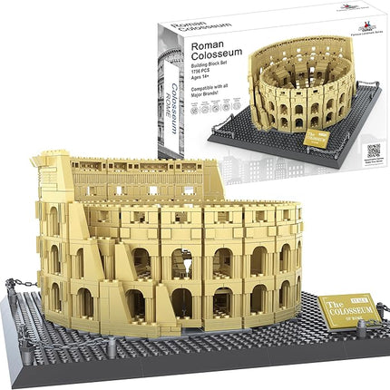 Apostrophe Games Roman Colosseum Building Block Set – 1756-Pieces Colosseum Model Building Blocks for Adults and Kids – Italy’s Colosseum Architecture Kit Famous Landmark Series