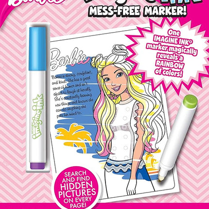 Bendon Barbie Mattel 16 Page Imagine Ink Coloring Book with 1 Mess Free Marker 49749