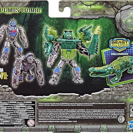 Transformers: Rise of The Beasts Movie, Beast Alliance, Beast Combiners 2-Pack Optimus Primal & Skullcruncher Toys, Ages 6 and Up, 5-inch