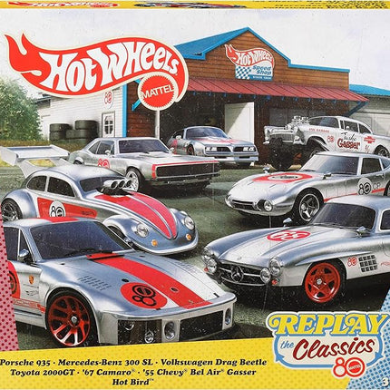 Hot Wheels 80th Anniversary Mattel 7 Pack Ride On Toy Mini Car, 7 Pack Ages 3+ Metal JHF01