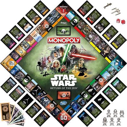 Hasbro Gaming Monopoly: Star Wars Return of The Jedi Board Game for 2-6 Players, Inspired by Return of The Jedi Movie, Game for Families and Kids Ages 8+ (Amazon Exclusive)