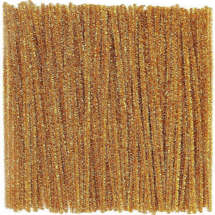 Caydo 200 Pieces Glitter Golden Pipe Cleaners, Thick Fluffy Chenille Stems, Pipe Cleaner Crafts for Arts & Crafts, Perfect for Making Animals, Flowers, and Valentine's Day Decorations