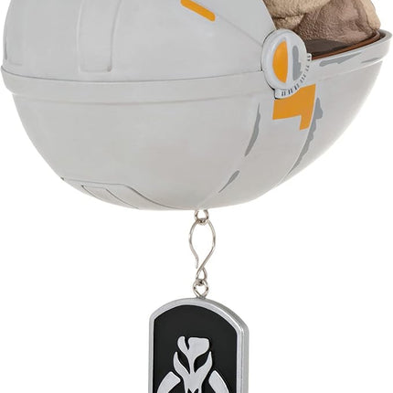 Hallmark Keepsake Personalized Christmas Ornament 2023, Star Wars: The Mandalorian Grogu in Hovering Pram, Gift for Star Wars Fans