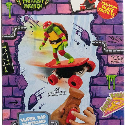 Teenage Mutant Ninja Turtles Toy, Raphael Half Pipe RC Skate Vehicle with Tricks, 2.4 GHz Remote Control TMNT Ninja Turtle Toy, Mutant Mayhem, Ages 5+