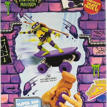 Teenage Mutant Ninja Turtles Toy, Donatello Half Pipe RC Skate Vehicle, Mutant Mayhem Remote Control TMNT Toy for Kids, Ages 3+