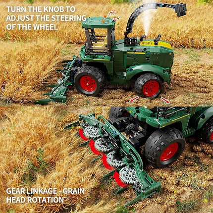Technic Tractor Building Block Set,Farm Truck & Harvester Building Toys with Moveable Grain Head,Stem Construction Vehicles Model,Birthday Gift for Adults Boys Age 8-12(1162Pcs)