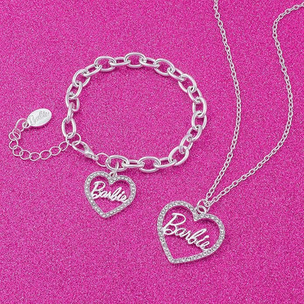 Barbie Crystal Heart Necklace & Bracelet