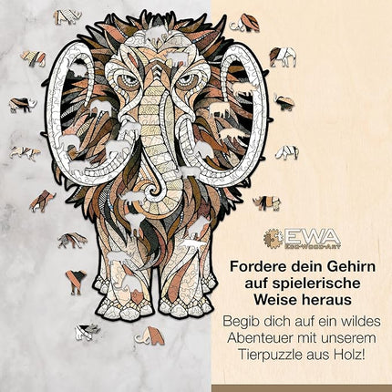 EWA Home Décor – Lion Medium 100 Pieces – Wooden Jigsaw Puzzle for Adults – Perfect for Artistic Home Decoration and Mindful Relaxation