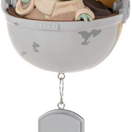 Hallmark Keepsake Personalized Christmas Ornament 2023, Star Wars: The Mandalorian Grogu in Hovering Pram, Gift for Star Wars Fans