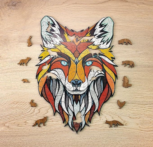 EWA Home Décor – Fox Small 90 Pieces – Wooden Jigsaw Puzzle for Adults – Perfect for Artistic Home Decoration and Mindful Relaxation