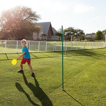 Champion Sports TTGAME Tetherball Tennis: Swingball Outdoor Lawn Game for Kids, Adults, and Families - Backyard Tether Kit with Tennis Ball and Paddle Set